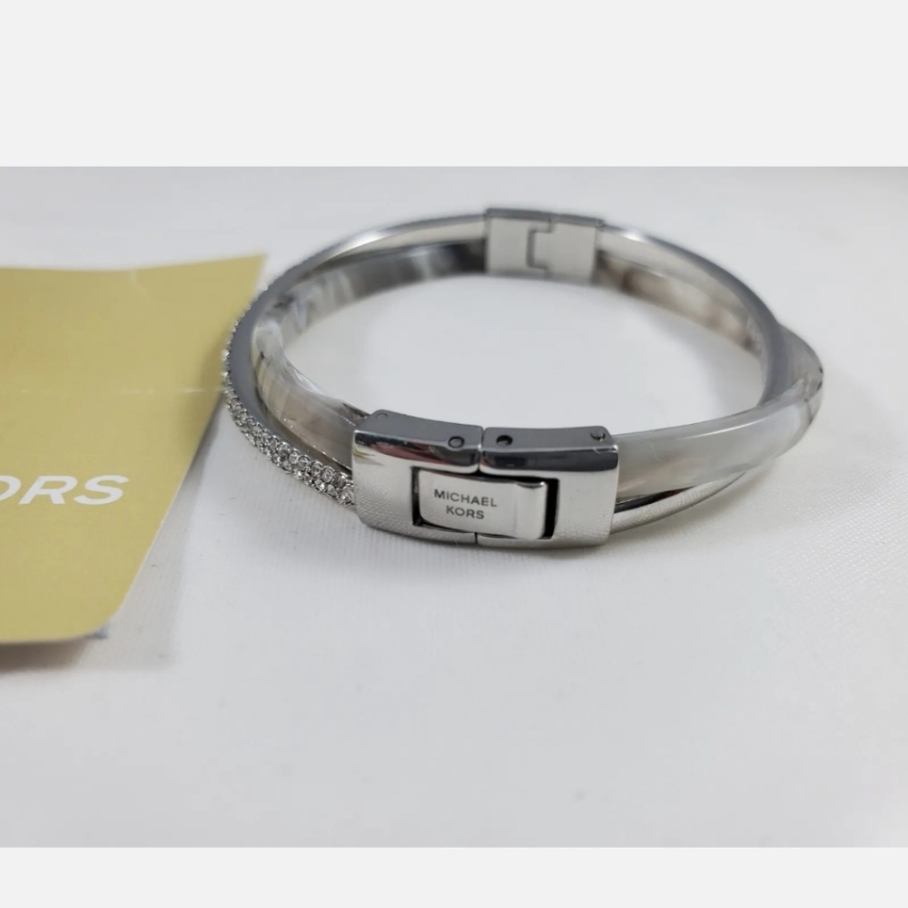 MICHAEL KORS RHINESTONE AND STERLING SILVER BRACELET - Picture 4 of 8